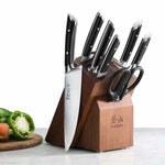 Cangshan Rainier Series German Steel Forged 8 - Piece Knife Block Set (Black)