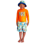 UV SKINZ Boys 3 Piece Swim Set- Orange