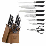 Cangshan Rainier Series German Steel Forged 8 - Piece Knife Block Set (Black)