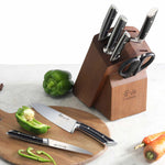 Cangshan Rainier Series German Steel Forged 8 - Piece Knife Block Set (Black)