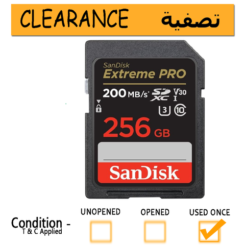 SanDisk 256GB Extreme PRO SDXC card + RescuePRO Deluxe, up to 200MB/s, UHS I, Class 10, U3, V30 SDSDXXD 256G GN4IN, Black---- Clearance