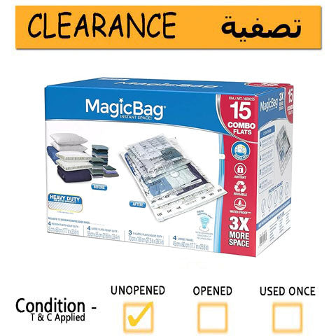 Magic Bag 15 Packs Vacuum Storage Bags-- CLEARANCE