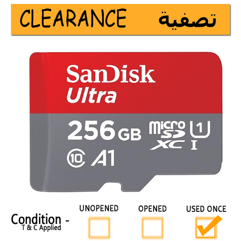 SanDisk 256GB Ultra UHS I MicroSD Card 150MB/s R, for Smartphones--- CLEARNCE