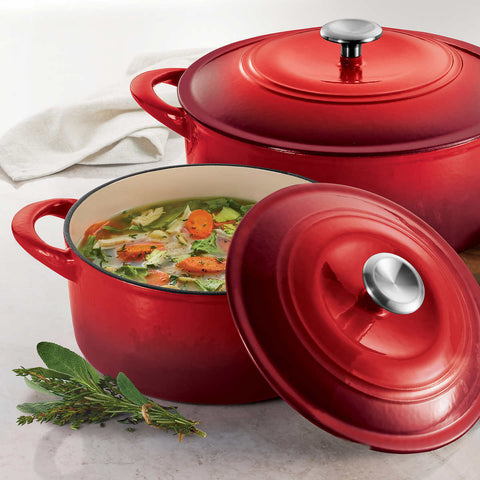 Tramontina 7 qt. Enameled Cast Iron Round Dutch Oven-Peacock