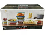 Snapware Pure Pyrex 18-Piece Glass Food Storage Set, microwave, oven, refrigerator, freezer & dishwasher safe