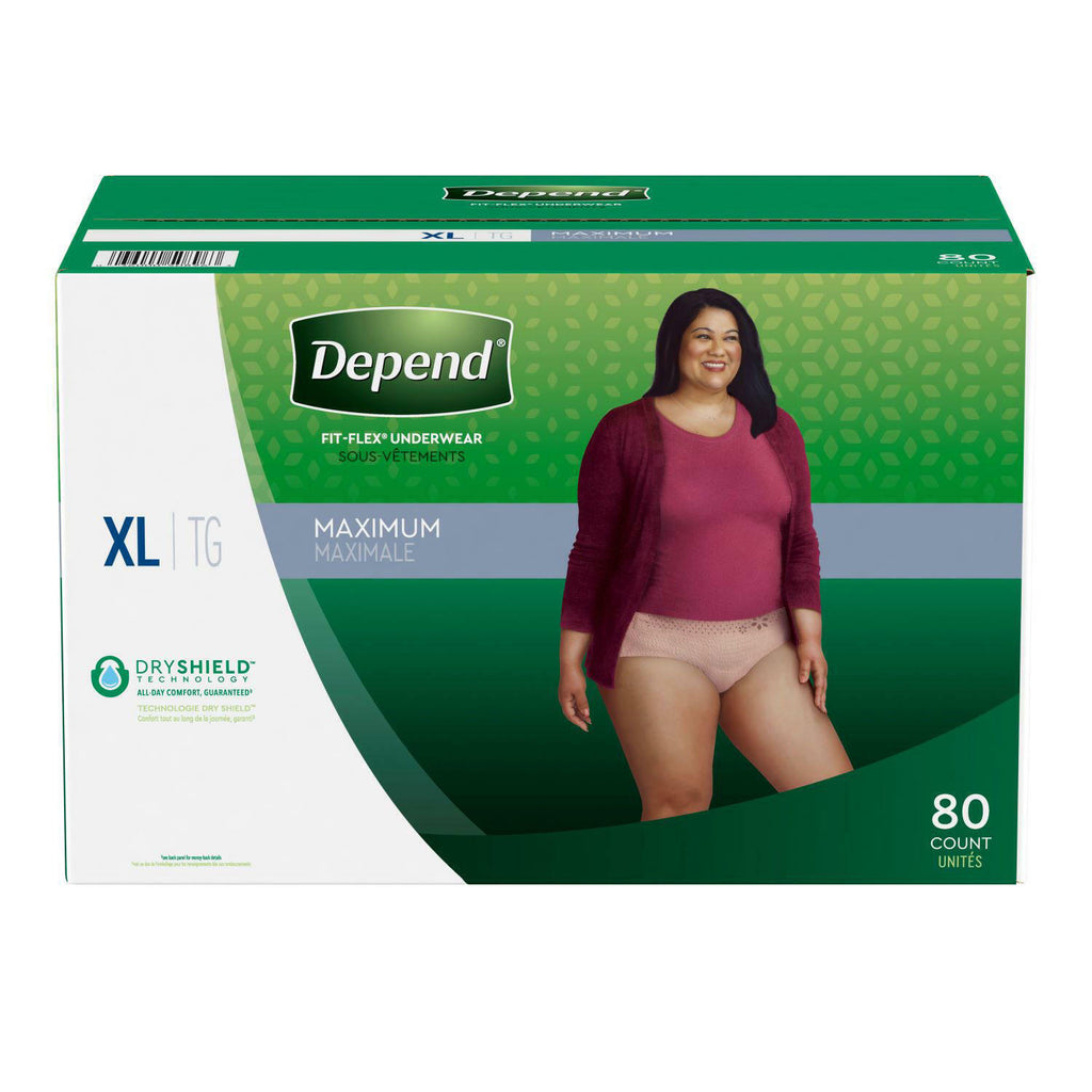 Depend Disposable Underwear for Women, Fit-Flex, Maximum Absorbency –