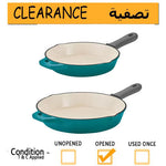 Tramontina Enameled Cast Iron Skillets 2 Pack, Teal -CLEARANCE