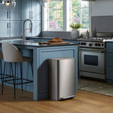 Kohler Step Trash Can, Stainless Finish - 47L (12 Gallon), Removable Plastic Liner & Space-Saving Profile Fits Snugly Against Wall Or Cabinets