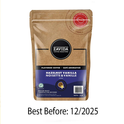 Zavida - Hazelnut Vanilla Whole Bean Coffee - 907 gm - Clearance