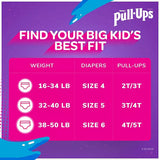 Huggies Pull-Ups Plus Training Pants 2 Exclusive Princess Designs 4T to 5T Girl, 102-pack 17-23 kg