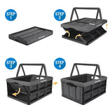 CleverMade 32L Collapsible Storage Bins - Folding Plastic Stackable Utility Crates, no lid- Black