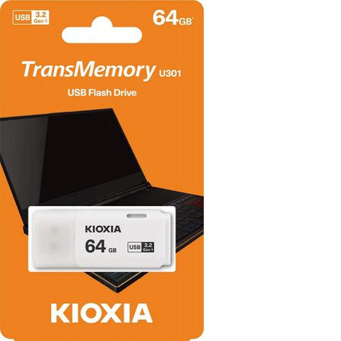 Kioxia TransMemory U301 64GB USB 3.2 Gen 1 Flash Drive LU301W064G