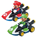 Nintendo Mario Kart Carrera Go!!! Racetrack with 2 Cars Slot Car Racing Luigi, 2 cars inside, For kids playing set, battery and electrical transformer not included