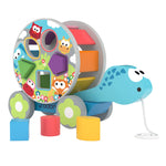 J'adore Nature Wood Toys 3-In-1 Baby Gift Set With Abacus, Turtle-Pull-Toy and Clock