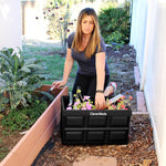 CleverMade 32L Collapsible Storage Bins - Folding Plastic Stackable Utility Crates, no lid- Black