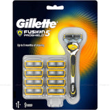Gillette Fusion5 Pro Shield FlexBall Shave Contours Razor Handle + 9 Blades Refill. - shopperskartuae