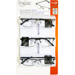 Design Optics By Foster Grant Full Frame Metal Eye Wear - Pack of 3 (+1.25). - shopperskartuae