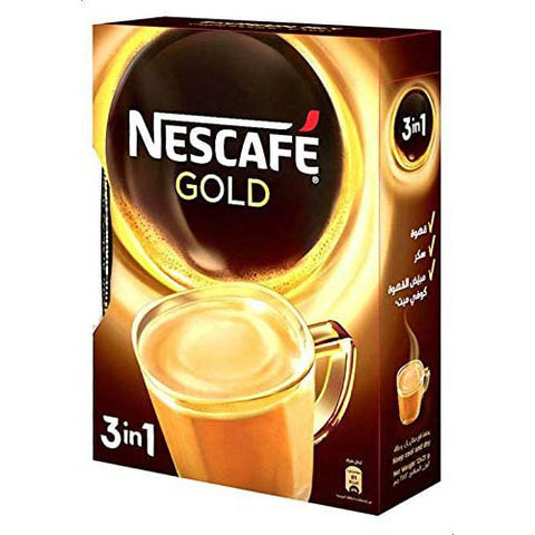 Nescafe Gold Coffee 3 In 1 (21 gm x 12 Sachets). - shopperskartuae