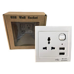 USB Wall Socket with Dual USB Charging Port Wall Charger 5V- 1000mA,2000mA (White).