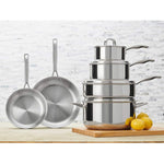 JA Henckels International 10-piece Tri-ply Stainless Steel Cookware Set. - shopperskartuae
