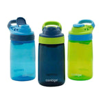 Contigo Autoseal Gizmo Sip Kids Water Bottles (3 x 415ml Pack in Navy/Green/Blue). - shopperskartuae