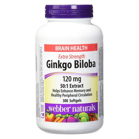 Webber Naturals® Ginkgo Biloba (120mg , 300 Softgels). - shopperskartuae