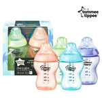 Tommee Tippee Closer to Nature 422588 Colour My World Hawaii Pack of 4 Baby Feeding Bottles - 0 Months Plus (Multi Coloured).