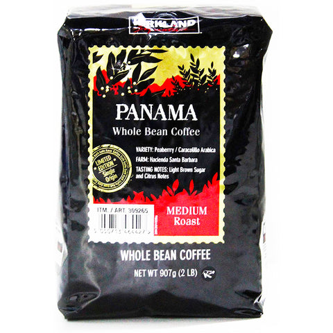 Kirkland Signature Panama Whole Bean Coffee Medium Roast (907g). - shopperskartuae