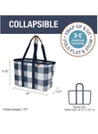 Clevermade Reusable and Collapsible SnapBasket LUXE Heavy Duty Grocery Tote Shopping Bag 30L