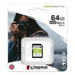Kingston Canvas Select Plus 64GB SDXC Memory Card U1 V10 4K 100MB/s SDS2/64GB