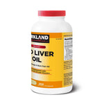Kirkland Signature Cod Liver Oil with Omega-3, 1150mg Rich Fish Oil - 200 Softgels
