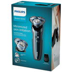 Philips Shaver Series 6000 Wet and Dry Cordless Electric Shaver with MultiPrecision Blades, Anti-friction Coating and MultiFlex Heads, Metallic Blue, S6630/11 - shopperskartuae