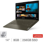 Lenovo Yoga Slim 7 14 Inch FHD Laptop, Intel Core i5-1035G4, 8GB RAM, 256GB SSD, Windows 10 Home, Dark Moss - 82A1005GUK