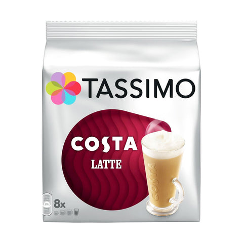 Tassimo Costa Latte Coffee Pods (16 Capsules [8 Roast + 8 Cream Pods]).