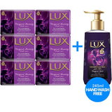 Lux Antibacterial Bar Soap Magical Beauty, 6 x 120g + 245 ml Hand wash. - shopperskartuae