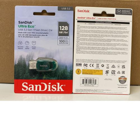 SanDisk Ultra Eco 128GB USB 3.2 Gen 1 Flash Drive 100MB/s SDCZ96-128G-G46