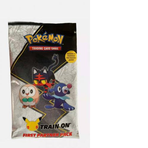 Pokemon 25th Train On First Partner Pack Oversized Cards and 2 Packs April 2021