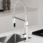 Eurocube Kitchen Sink Single-Lever Spring Mixer Stylish Tap in Chrome Coating - Grohe 31395000 - shopperskartuae