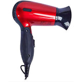 RedHot Professional Style Compact 1200W Travel Hair Dryer with Folding Handle Dual Voltage 2 Heat Settings (Red). - shopperskartuae