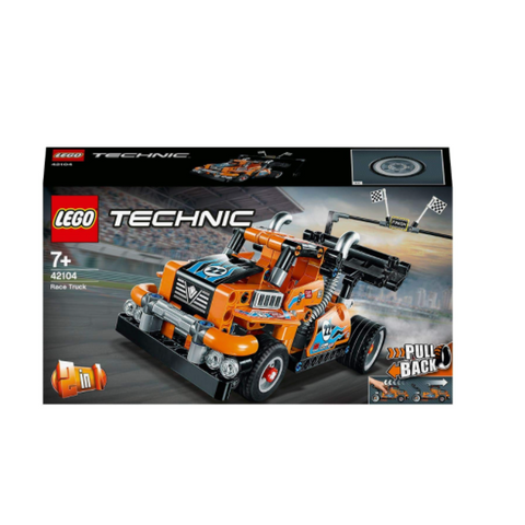 LEGO 42104 Technic Race Truck Toy to Racing Car 2-in-1 Model, Pull-Back Motor, Racer Vehicles Collection