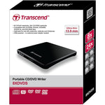 Transcend TS8XDVDS-K Slim Portable DVD Writer for Laptop, Netbook and Ultrabook - Black - shopperskartuae
