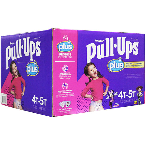 Huggies Pull Ups Girls Training Pants Pack For 4T-5T (102 Count, 23Kg).