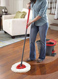 Vileda Spin and Clean Floor Mop and Bucket Set, Spin Mop for Cleaning Floors, Set of 1x Mop 1x Bucket & 2x Extra Refills