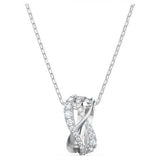 Swarovski Twist Rows Pendant – White & Rhodium Plated Elegance