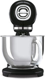 Smeg SMF03BLUK Stand Mixer, 50's Retro Style with 4.8L Stainless Steel Bowl, Safety Lock when Mixing, 800W, 10 Variable Speeds, Includes Wire Whisk, Flat Beater, Dough Hook & Flex Edge Beater, Black