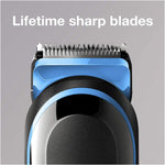 Braun 7-in-1 All-in-one trimmer MGK5045, Beard Trimmer & Hair Clipper, Detail Trimmer, Black/Blue - shopperskartuae