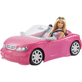 Barbie Doll And Pink Convertible Toy.