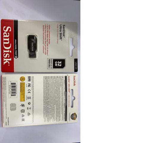 SanDisk 32GB Ultra Shift USB 3.0 Memory Flash Drive Read 100MB/s Black Color SDCZ410-032G-G46