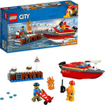 LEGO 60213 City Fire Dock Side Fire Boat Playset, Multi-Colour. - shopperskartuae