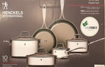 Henckels cookware 10pc set, stainless steel.(ceramic & nonstick)